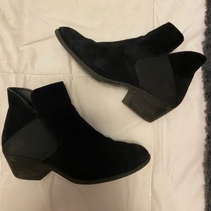 Suede black ankle booties size 6